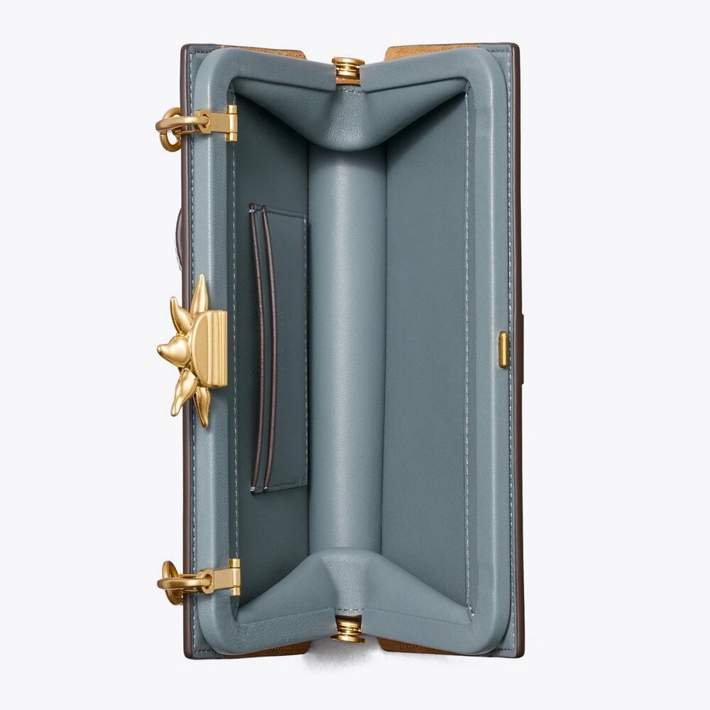 NWT TORY BURCH Fish-appliqué Frame Leather Bag, Everyday Office to Party/ Event - Picture 12 of 16